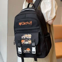 Breathable mesh, 30×45×15cm Black White Blue Pink, Haikyuu, Student Kids Teens School Bags, Anime Backpacks Girls Boys