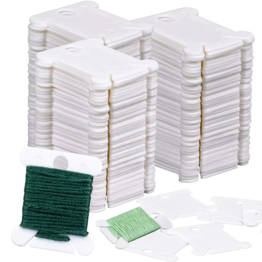 30/60 Stück Kunststoff Stickgarn Spulen Stickgarn Organizer für Kreuzstich Garn Spulenwickler für DIY Nähgarn