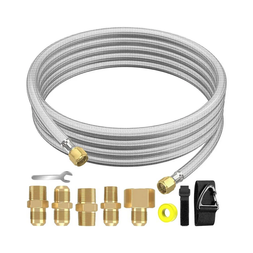 For Outdoor Camping Propane Gas Hose Bbq And Rv Gas Line Propane Hose Bbq Gas Connector Solid Brass Fittings Female 3 8 Ends