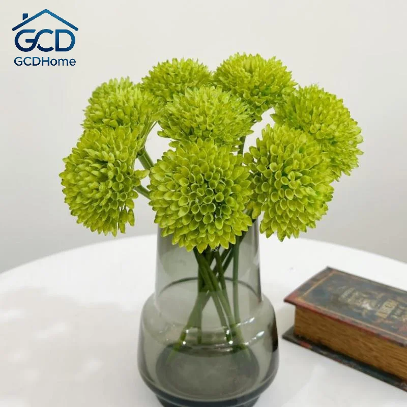 Premium Artificial Pom Dianthus Flower Arrangement Realistic Fake Floral Stems for Hotel Lobby Reception Desk Decor