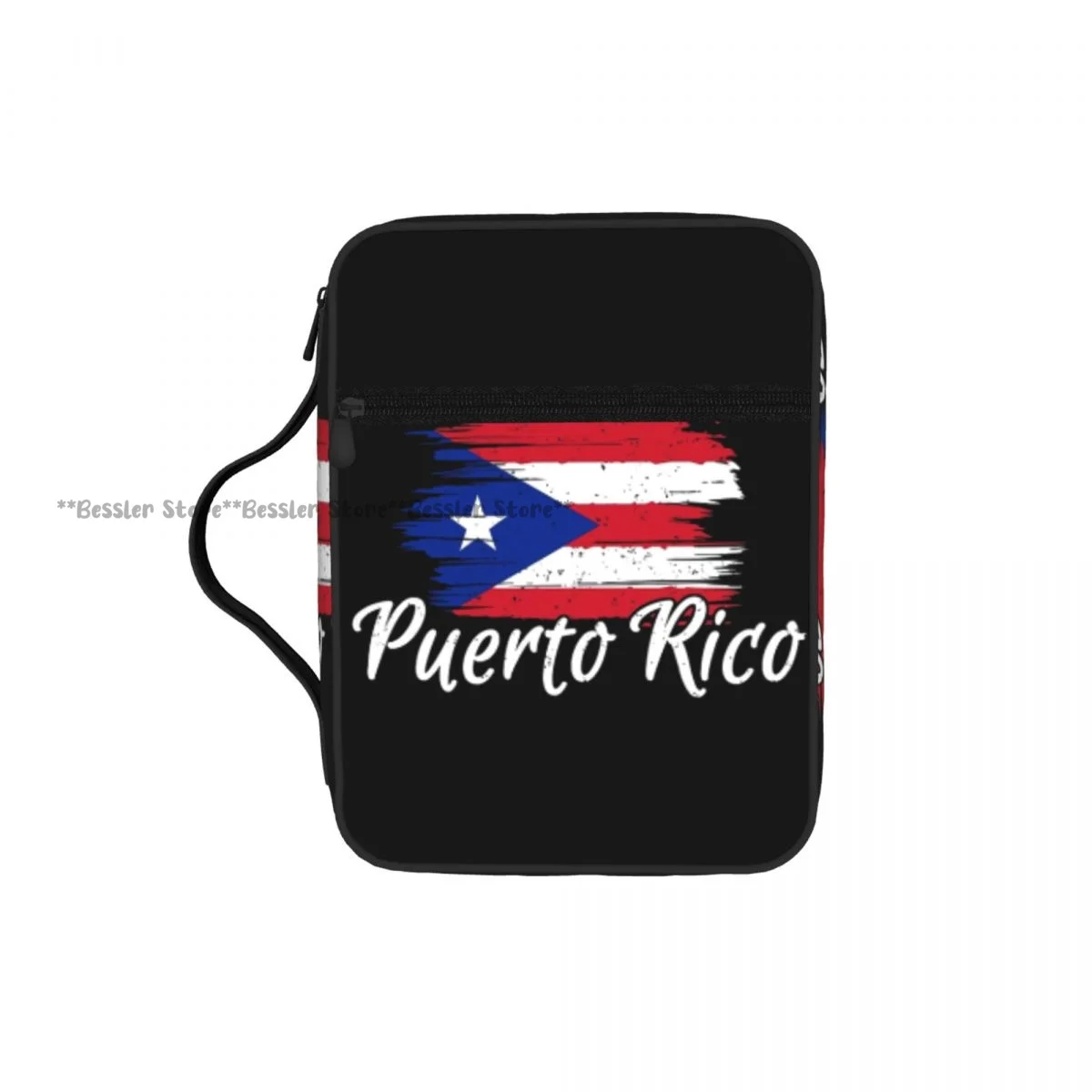 

Puerto Rico Flag Bible Bag Zipper Handle Handbag Bible Cover Case Carrying Bible Storage Bag