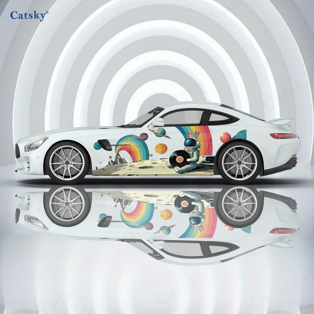 

Lunar Space Rainbow Car Vinyl Wraps Decal Self-adhesive PVC Sticker Suitable for Trucks SUV Decoration Auto Accessories Gift
