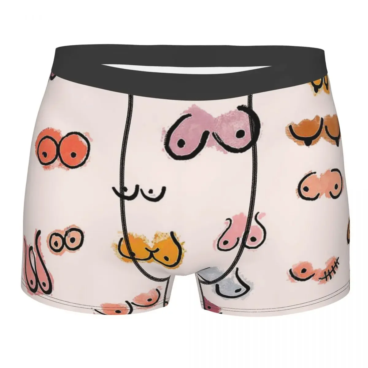 Cute BOOBS Underpants Homme Panties Man Underwear Print Shorts Boxer Briefs