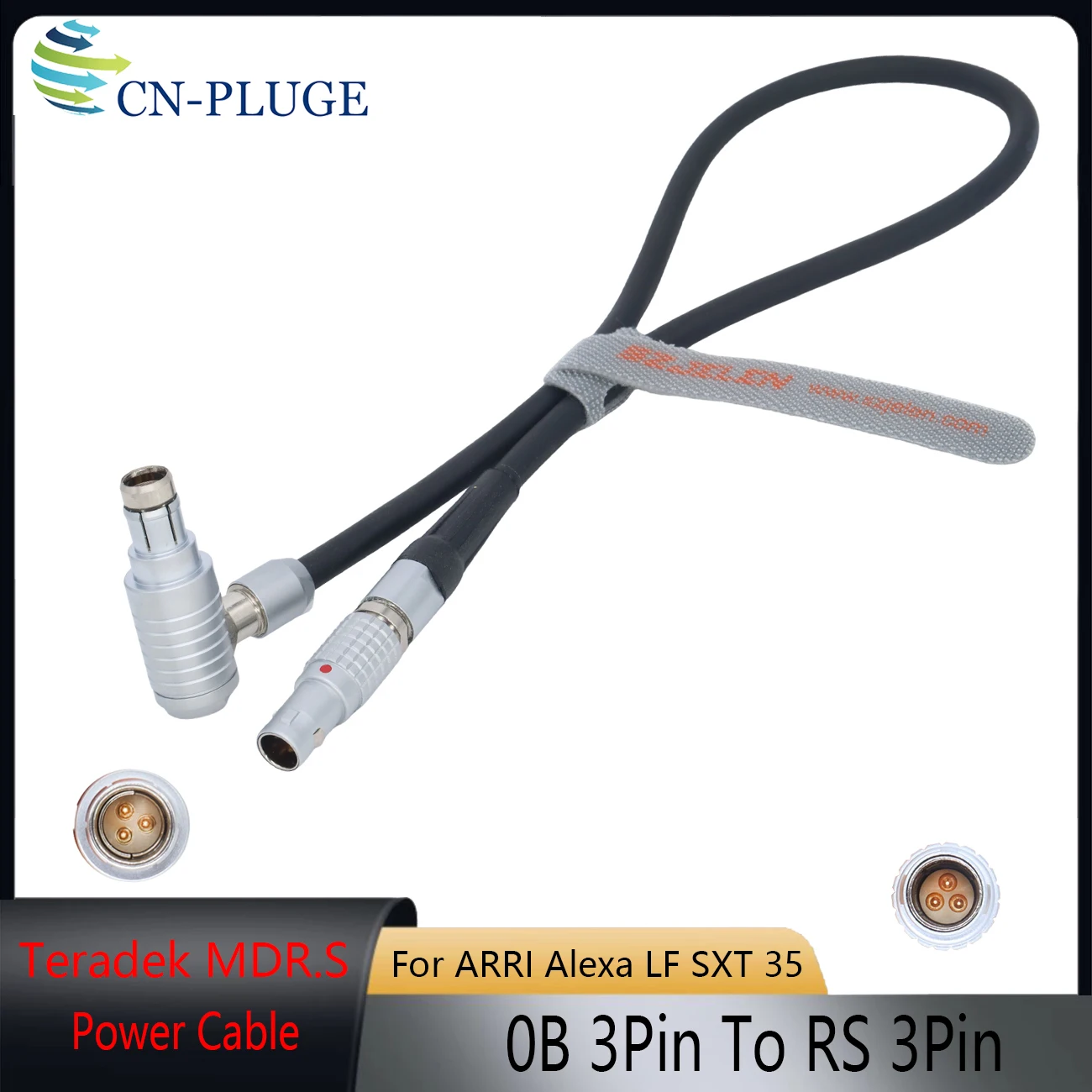 Teradek MDR.S Receiver Power Run /Stop Cable forARRI Alexa LF SXT 35,Fischer 3 Pin Male to 3 Pin Male Cable, With Power Supply