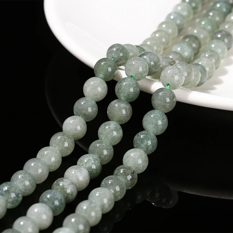 Cuentas de Jade de Myanmar de Color oscuro, piedra Natural de 6, 8, 10mm, cuentas espaciadoras sueltas redondas para hacer joyas, pulseras, collares, accesorios