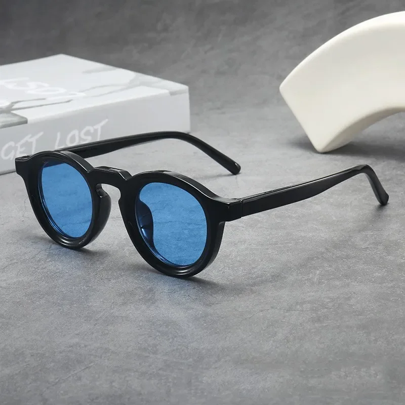 New Retro Round Small Frame Sunglasses Personalized High-end Men's and Women's Glasses Fashion Trend UV Resistant Sunglasses image 3