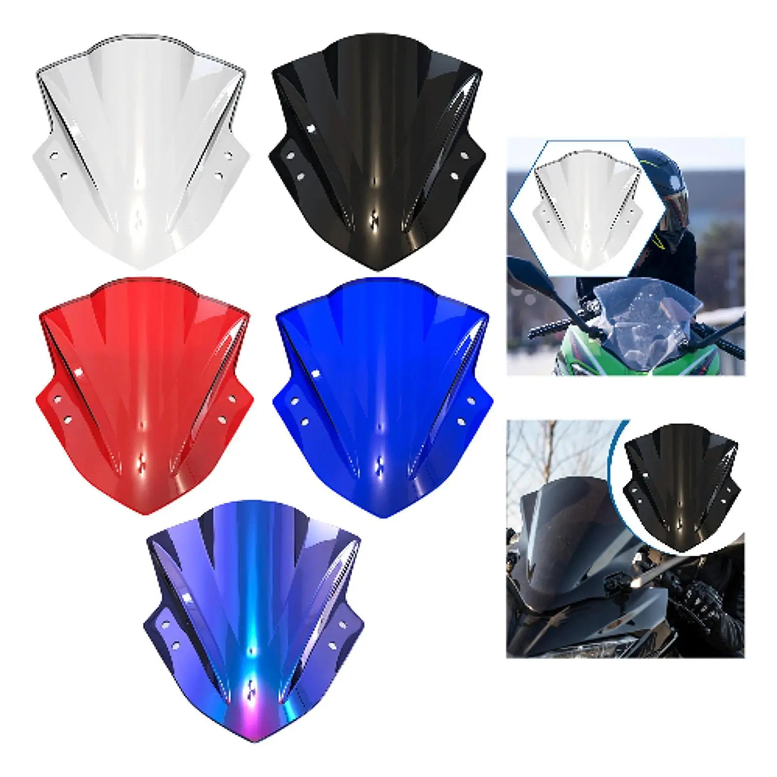 

Motorcycle Windshield Front Flyscreen Windscreen for Kawasaki 250