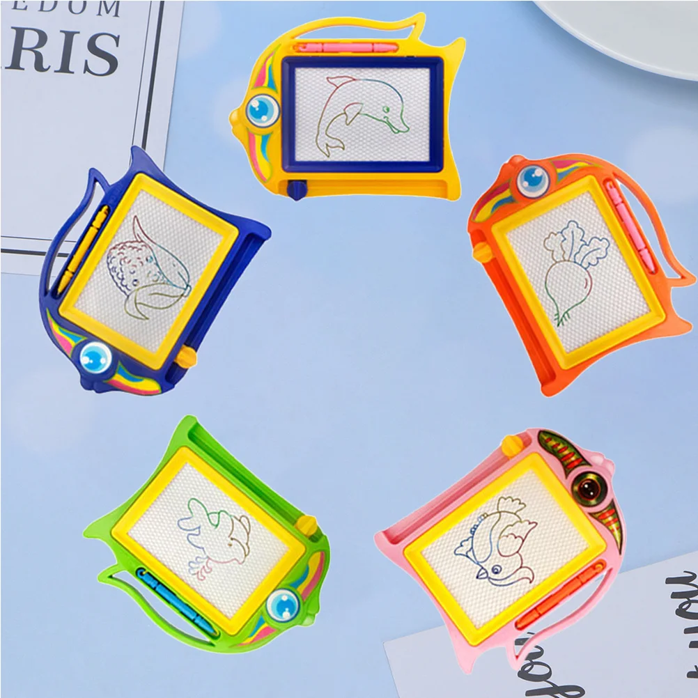5Pcs Kids Magnetic Drawing Board Colorful Plastic Writing Board Educational Learning Tool for Hand Eye Coordination and