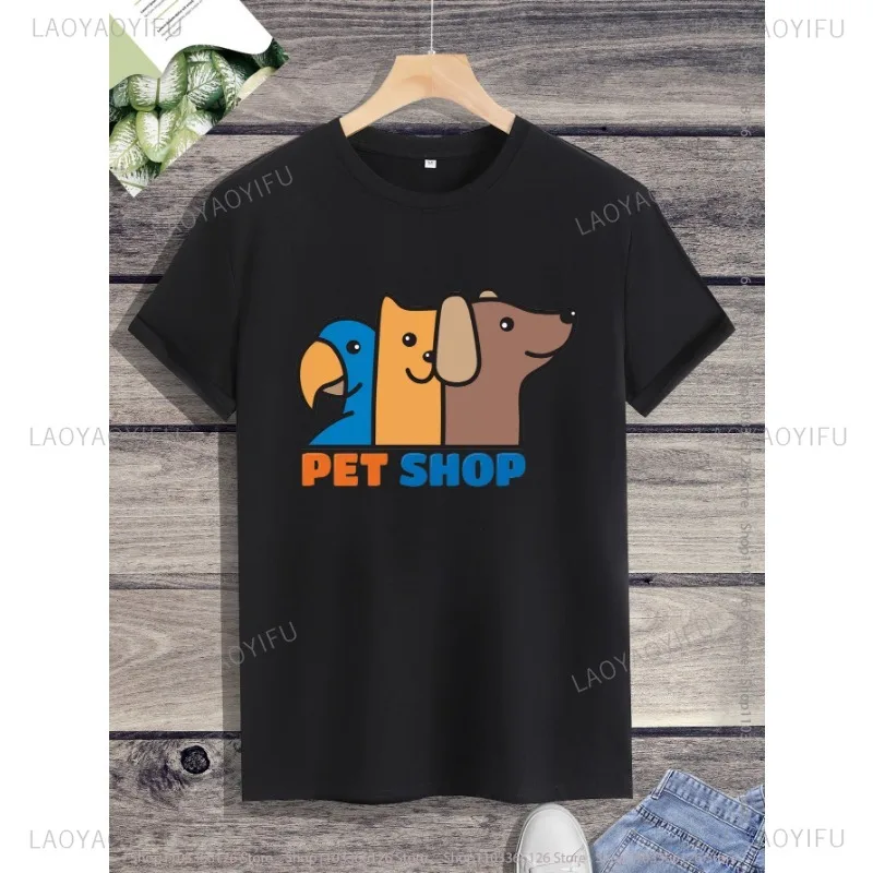 T-shirt estampada respirável unissex, top de manga curta, camisa com gola O, moda Harajuku, humor, cãozinho engraçado, rua lazer, clássico