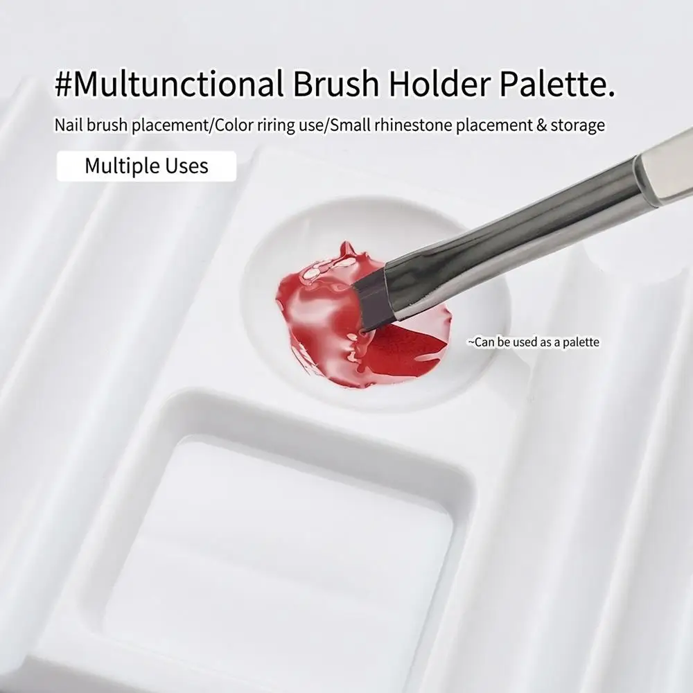 1Pcs Multifunctional Nail Art Brush Holder Palette 2-In-1 Pen Nails Pen Rest Color Mixing Tray for Manicure Salon Tools Storager