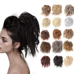 Messy Bun Hair Piece Synthetic Short Ponytail Extension Elastic Rubber Band Hair Buns Hair Pics for Women
