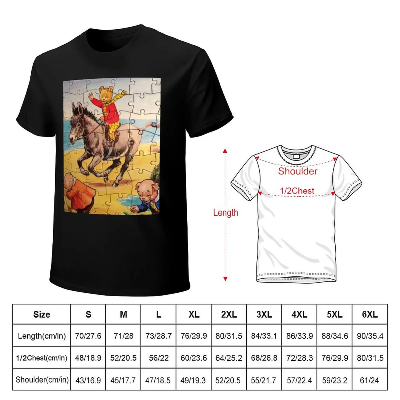 RUPERT THE BEAR T-Shirt anime clothes kawaii clothes mens graphic t-shirts big and tall