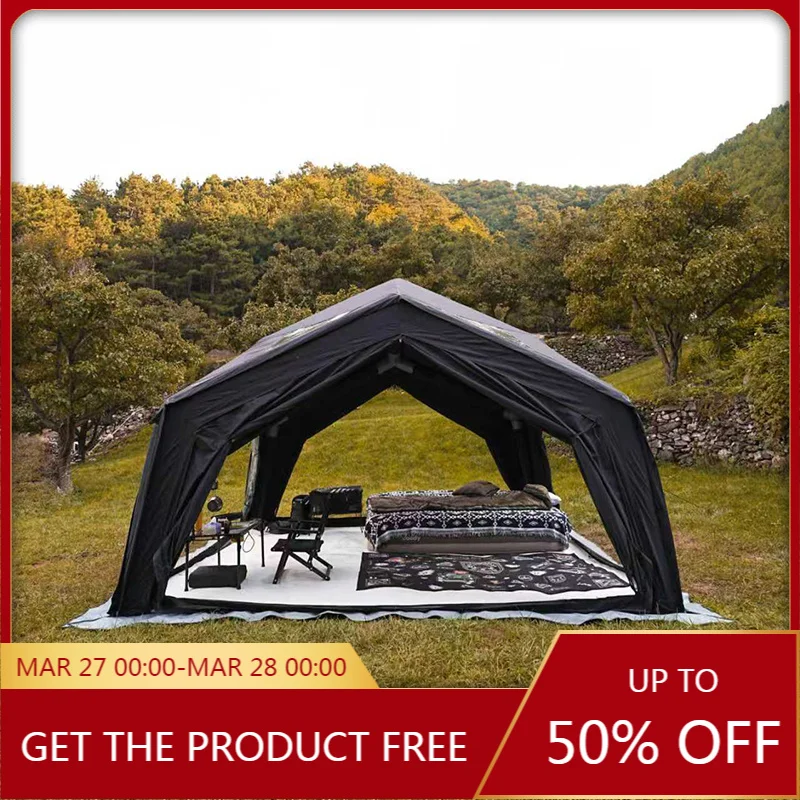 Black Coody Hub Station Cotton Air Tent, Unique 4 Season Inflatable Tent Durable for Outdoor Glamping Factory Wholesale