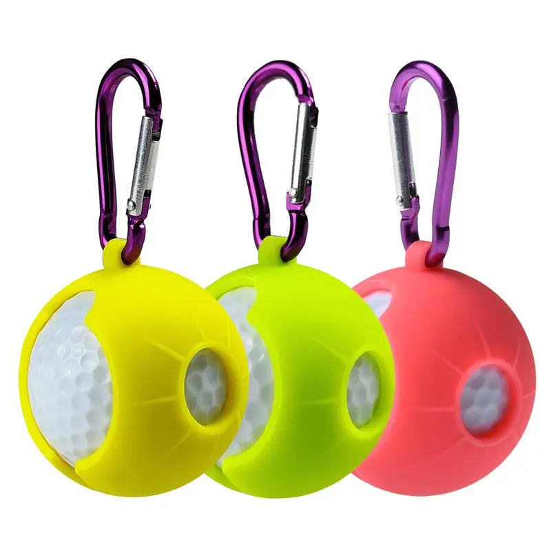 Golf Ball Bag Silicone Sleeve Protective Cover Bag Holder Golf Training Sports Accessories Golf Supplies Ball Carrier Pouch