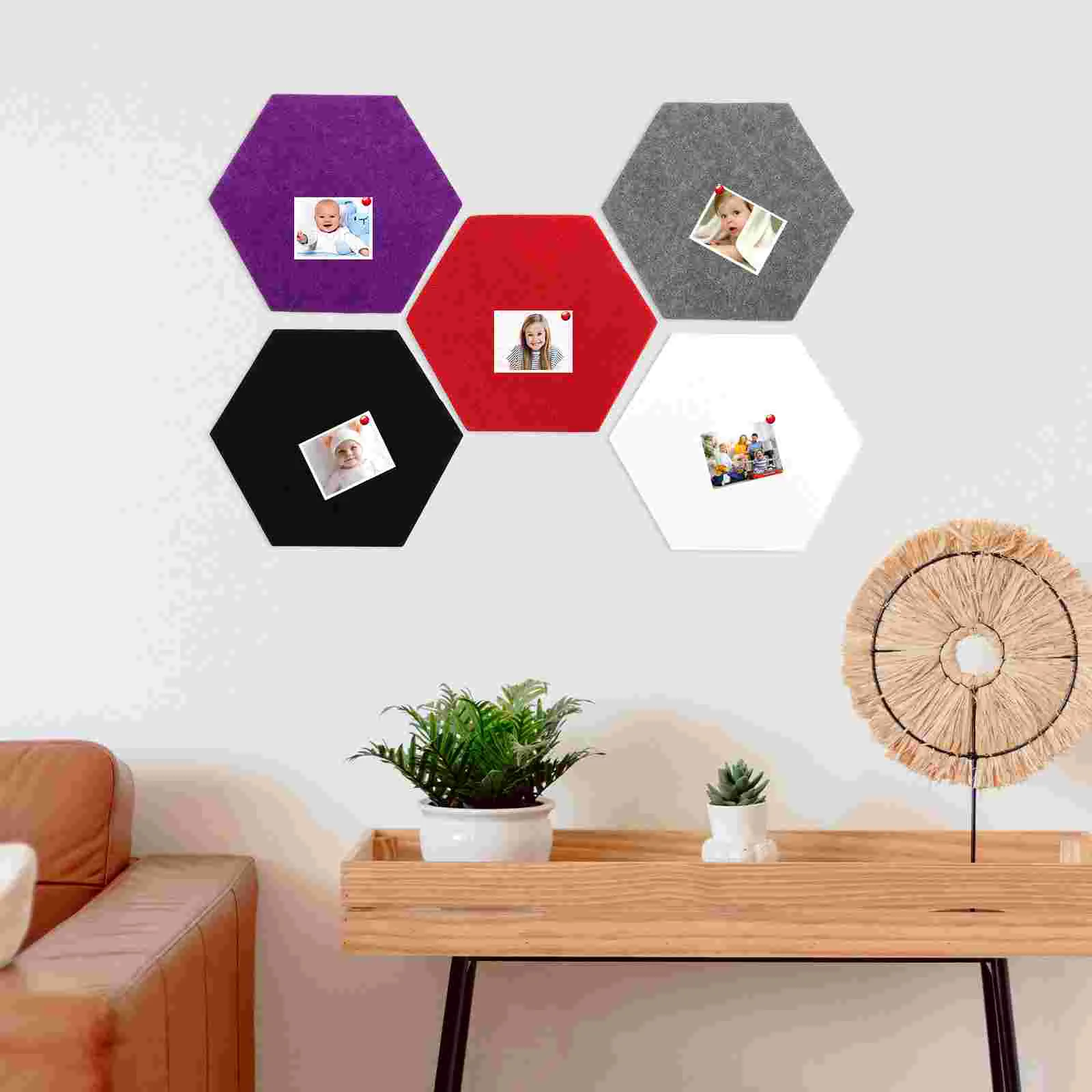 10 Pcs Felt Bulletin Board Hexagon Stickers Memorandum Pin for Bedrooms Classroom Accessories