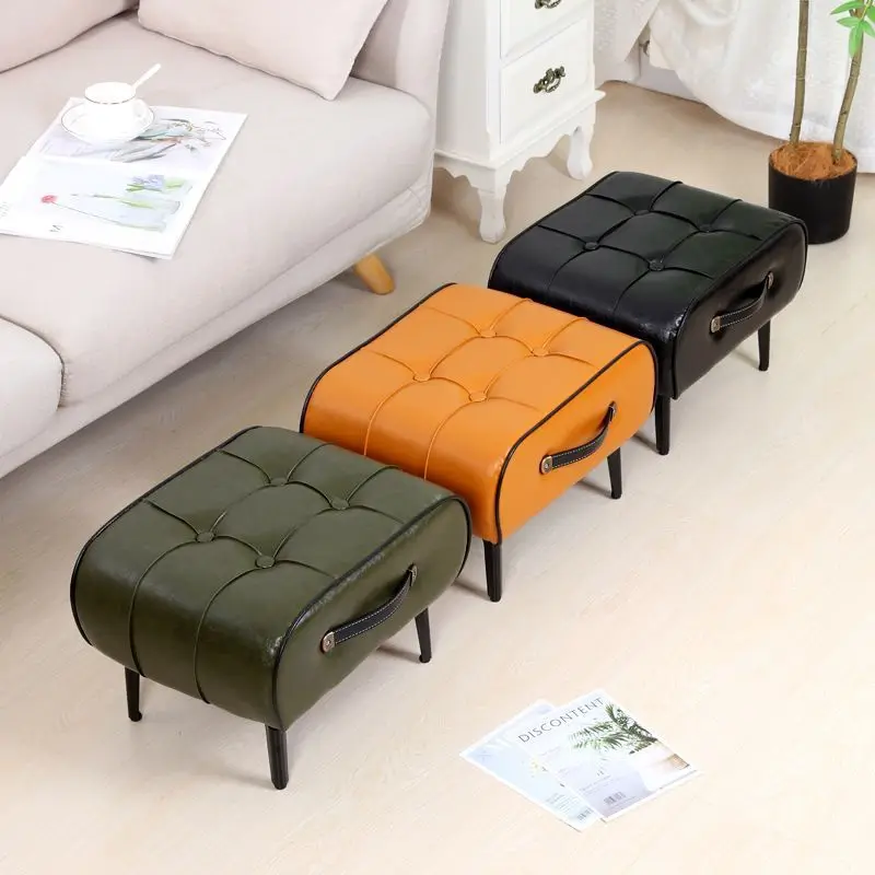 

Export Quality Cat Scratch Leather Stool Home Living Room Bedroom Shoes Stool Home Sofa Leather Simple Small Apartment Chair