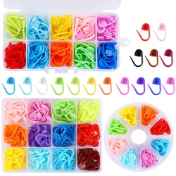 Gancio per Clip ad ago con scatola pennarelli per punto di bloccaggio misto plastica colorata piccola Clip per maglieria accessori per maglieria all'uncinetto