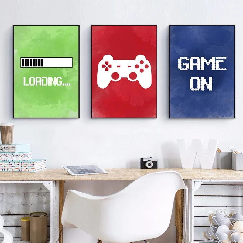 DIY Oil Painting By Numbers Abstract Video Game Computer Bedroom Living Room Boys Room Decor Handpainted Art Wall Unique Gift