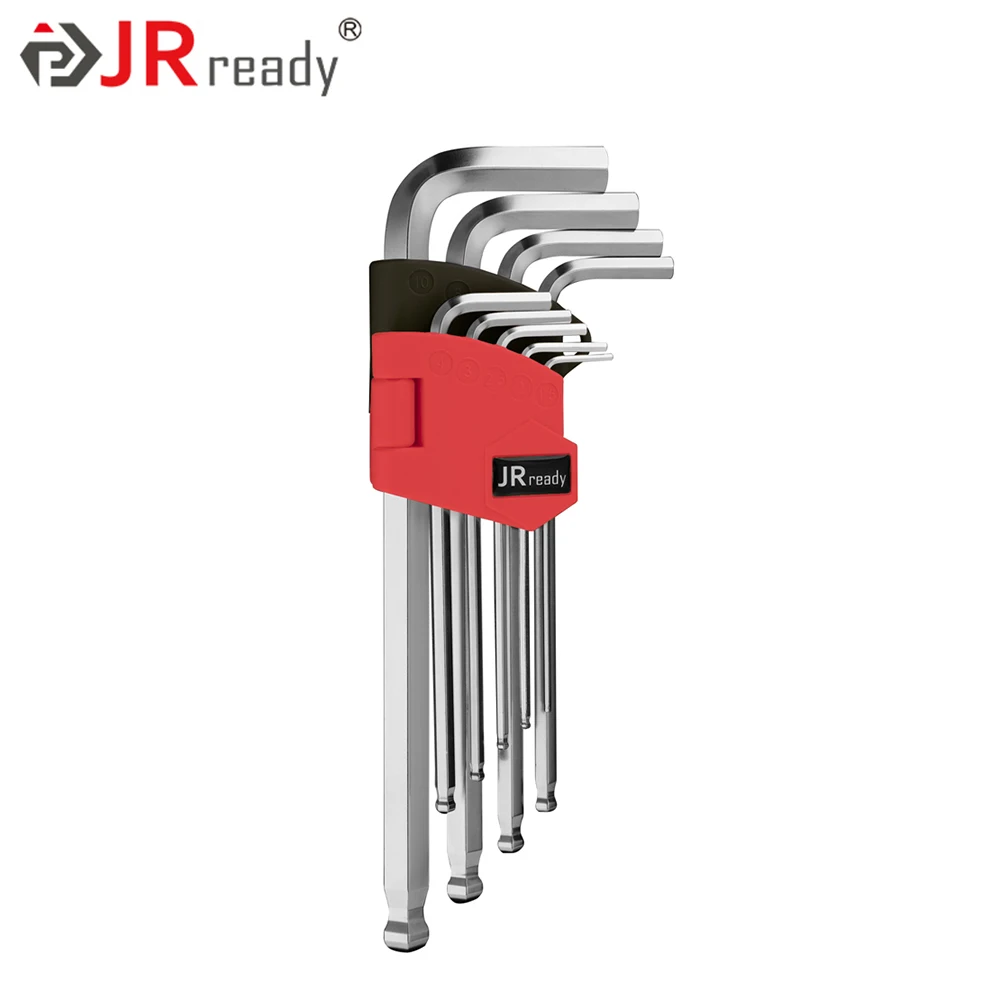 

JRready 9 PCS AW-M0910 Industrial Metric Set of Hexagon Allen Wrench Hex Wrench 1.5-10 S2 Alloy Steel Repair Hand Tool Set