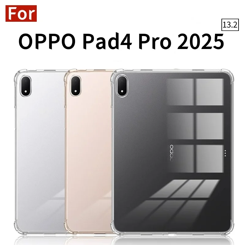 

For OPPO Pad4 Pro 13.2 Inch 2025 Case Transparent Air-bags Soft Silicone Protection Shockproof Capa Fundas Shell