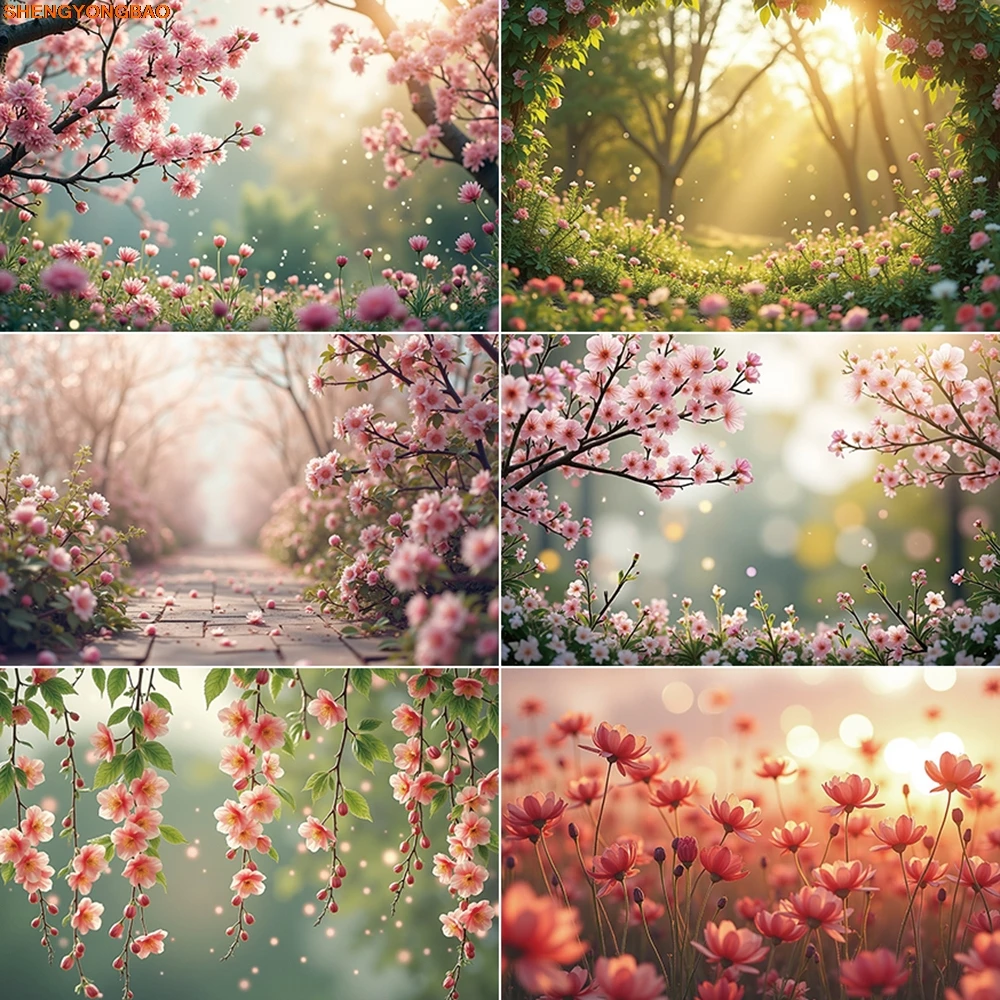 

Flower Wall Backdrop Spring Natural Scen Children Enchanted Garden Party Background Birthday Photocall Photography Props