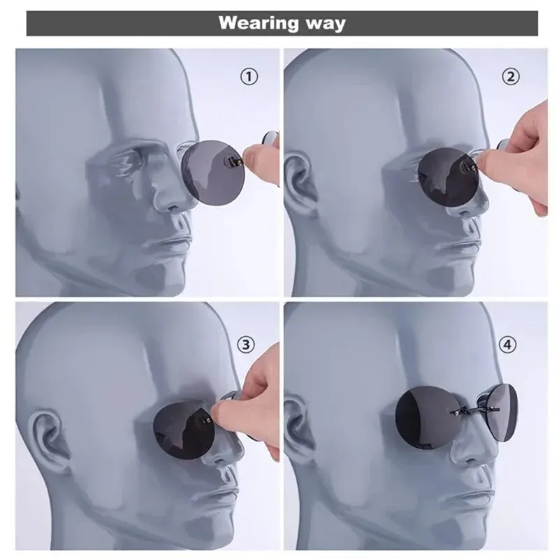 Clip On Nose Glasses Round Rimless Matrix Morpheus Sunglasses Mini Frameless Vintage Men Eyeglasses UV400 image 5