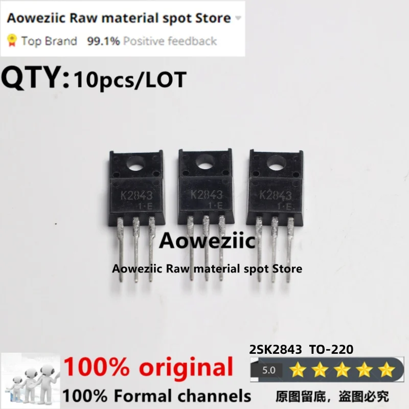 

Aoweziic, новинка 100%, импортный оригинальный 2SK2843 K2843 TO-220F MOSFET 10A 600V