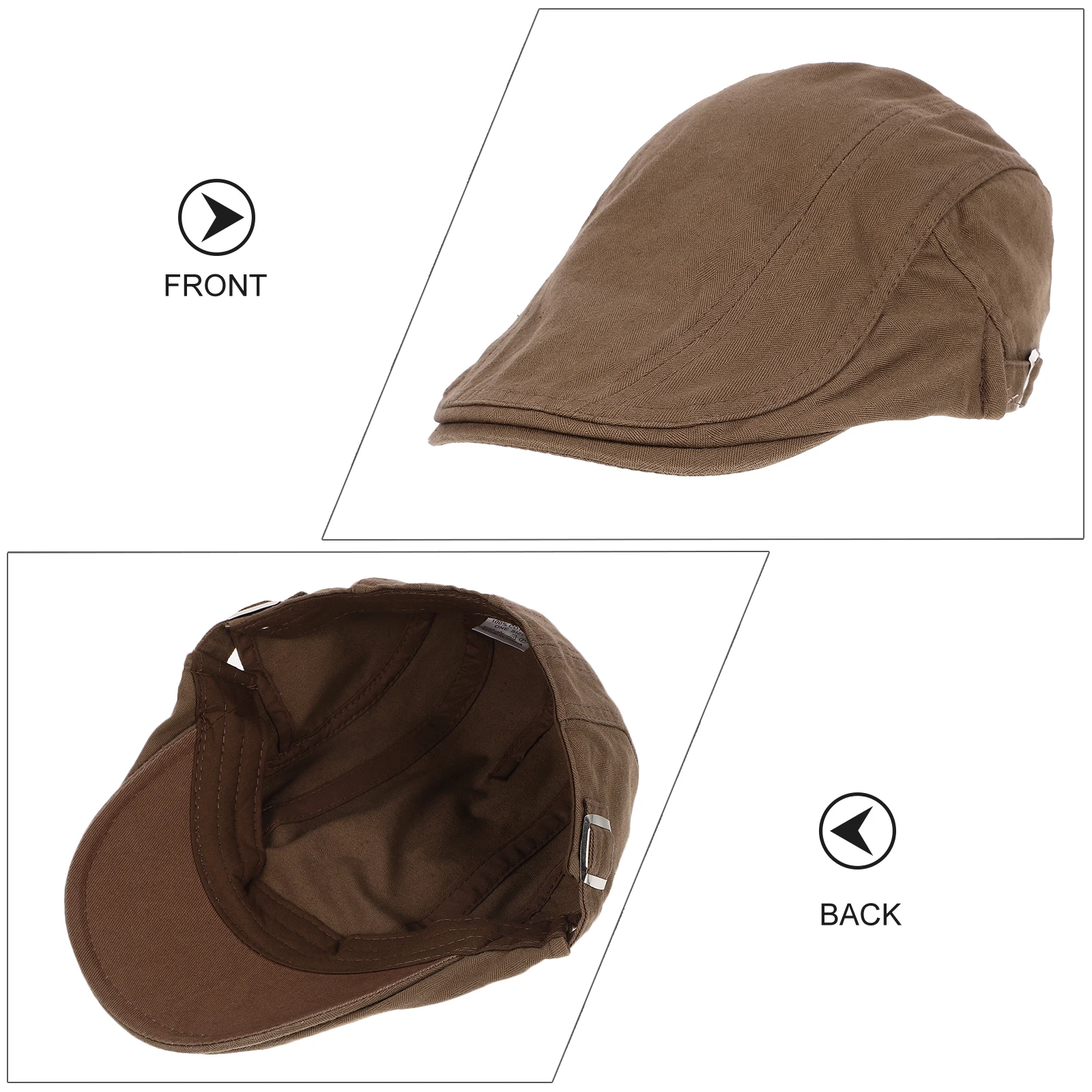 

Men Newsboy Pure Cotton Beret Hats Black Flat Hats For Men Color Durable Ideal Outdoor Activities Driving Caps