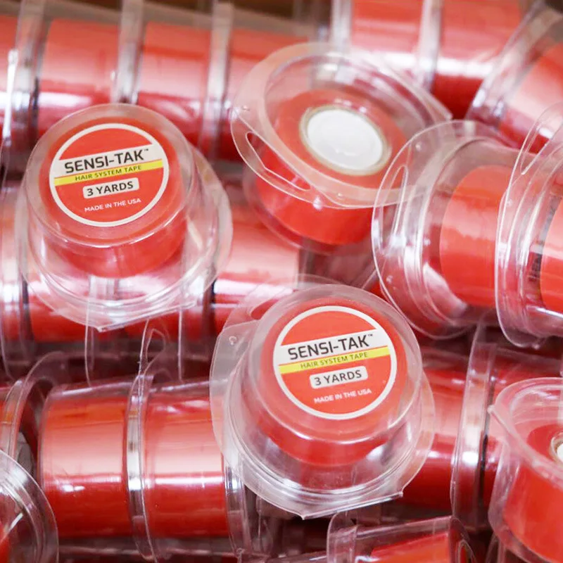شريط لاصق أحمر SENSI-TAK بطول 3 ياردات، شريط لاصق مزدوج الجانب للشعر المستعار/الشعر المستعار #3