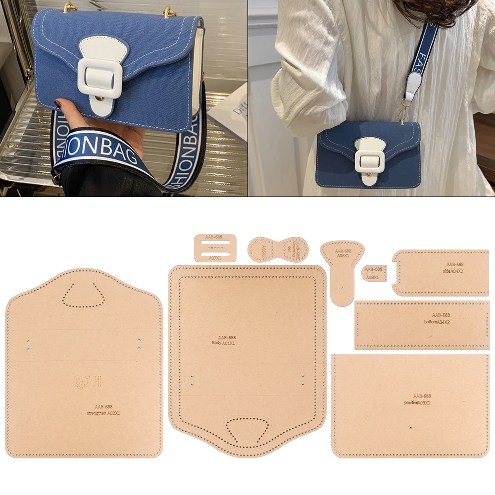 DIY Shoulder Bag Sewing Patterns- Kraft Paper Template of Making Leather Phone Storage Bags