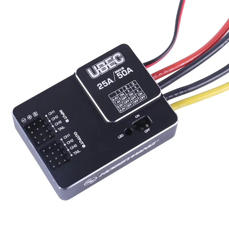 

Hobbywing UBEC 25A HV 3-18S Module 25A External Switching for DIY FPV Mini Racing Quadcopter Drone