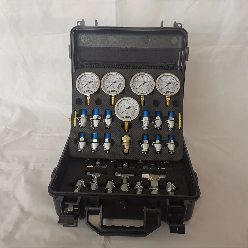 direct repair tools excavator pressure gauge set 5 gauges twelve heads with three-way gold pressure testing kit tool box