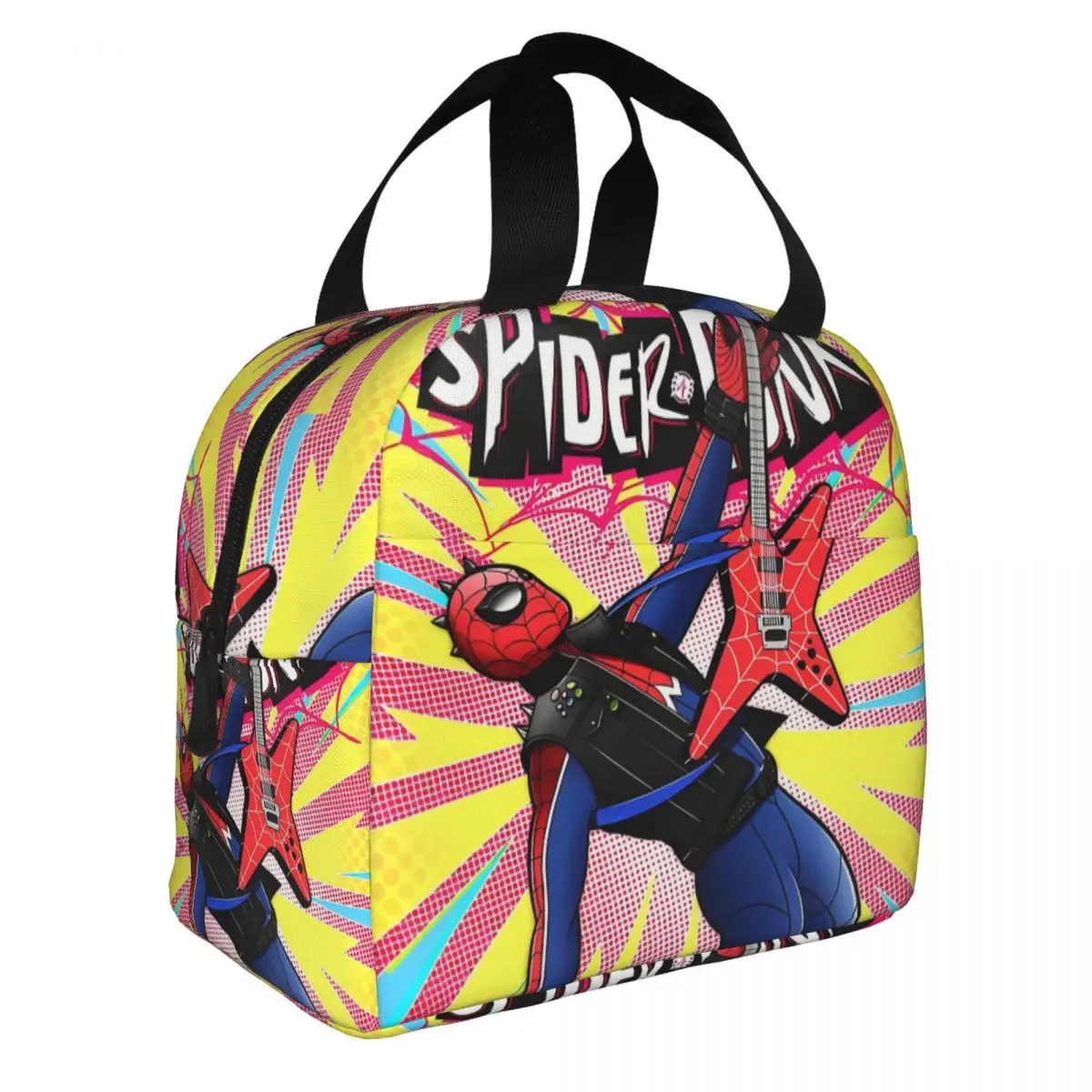 Rock N Roll Spider Man Hero Insulated Lunch Bag Thermal Bag Reusable High Capacity Lunch Box Tote Food Bag School Outdoor