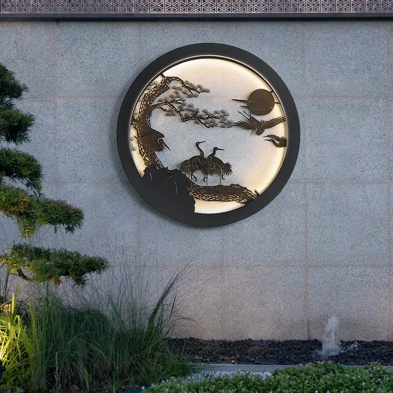 Courtyard  Wall Shadow Wall Lamp Chinese Style Su's Garden Decoration Landscape Wall Lighting Villa Yard Lamp