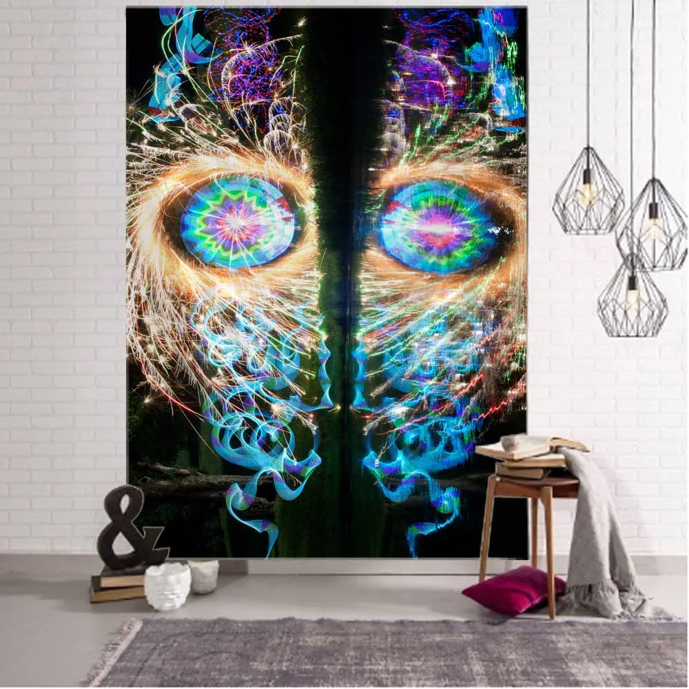 

Psychedelic eye art tapestry, starry sky geometric printed wall hanging cloth, bedroom and dormitory, home wall decoration