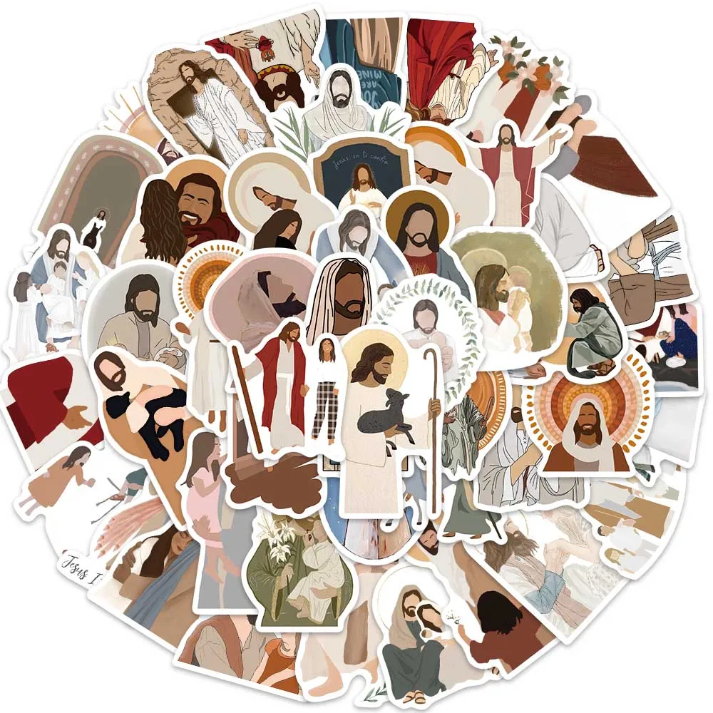 52PCS Jesus Christianity Stickers Apostle Graffiti Decals For Laptop Luggage Mobile Phone Shell Scrapbook Refrigerator Stickers