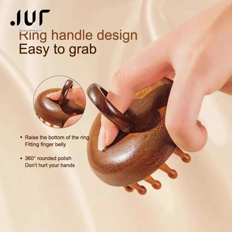 

Multi-Functional Wood Therapy Massage Comb Scalp Head Massager Natural Sandalwood Circular Tooth Guasha Scraping Body Massager