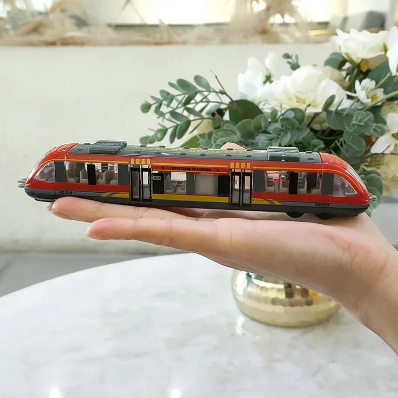 Alloy Simulation Subway Car Model Children's Toy Sliding Car Decoration Boxed