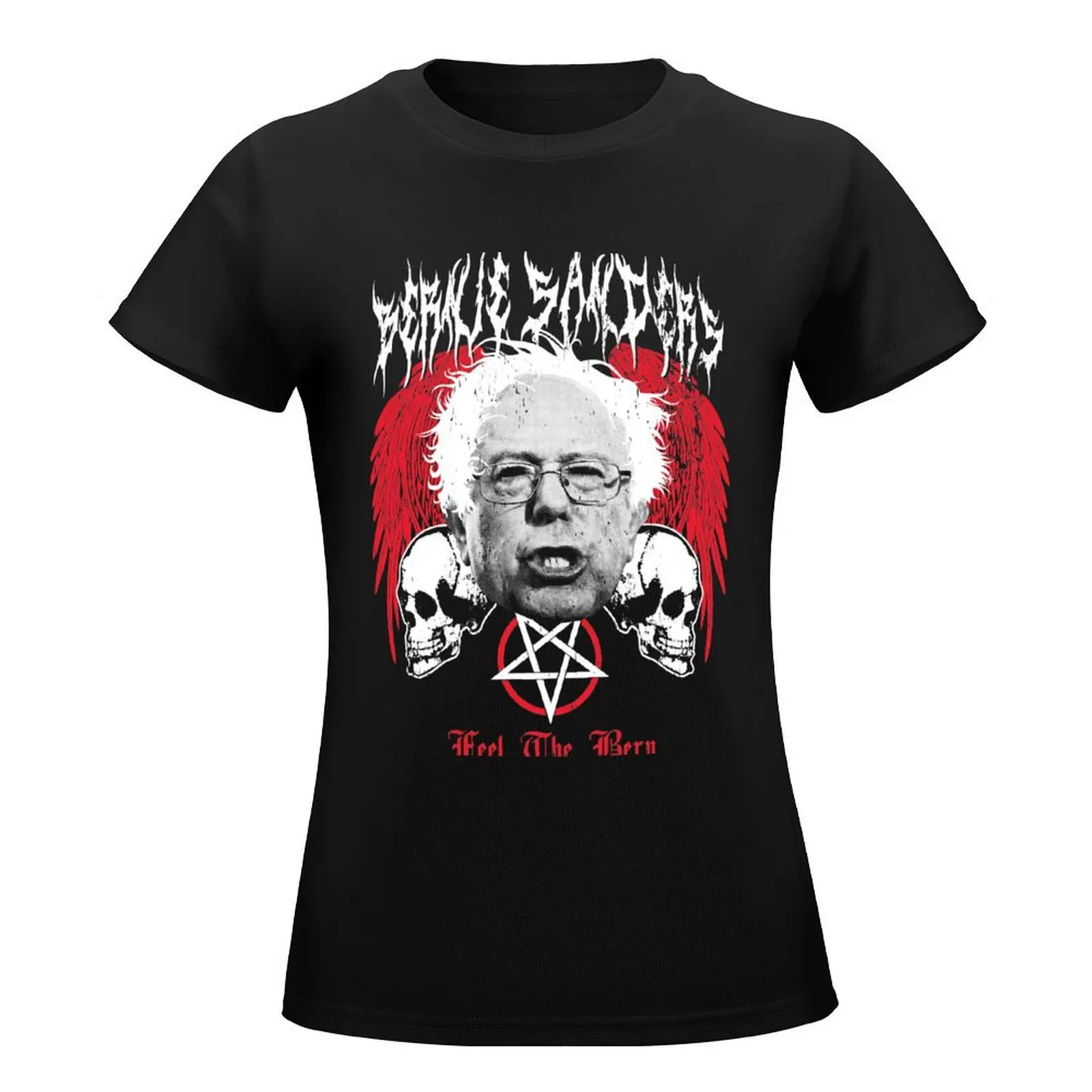 FEEL THE BERN Heavy Metal Bernie Sanders Shirt T-Shirt female vintage clothes oversized Woman clothing