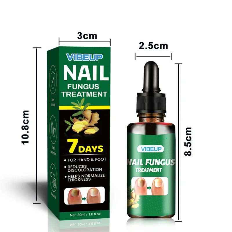 7 Days Nail Fungus Treatment Serum Ginger Anti-Infective Paronychia Onychomycosis Toe Foot Nail Fungal Repair Gel Hand Foot Care
