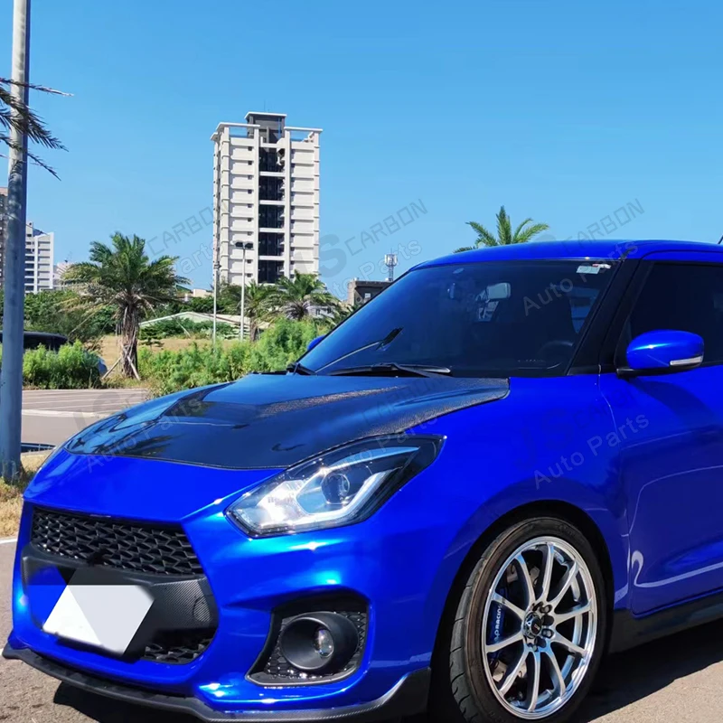 For Suzuki SWIFT Sport ZC33S Carbon Fiber Hood Automotive Front Hood Racing Style Vents Radiator Hood Exterior upgrade Body Kit