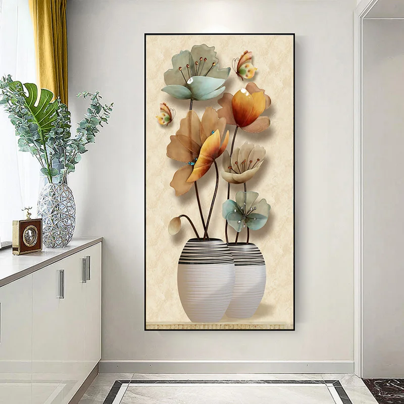 

Retro Butterfly Flower Canvas Paintings Wall Art Pictures Chinese Style Vintage Poster And Prints for Living Room Aisle Decor
