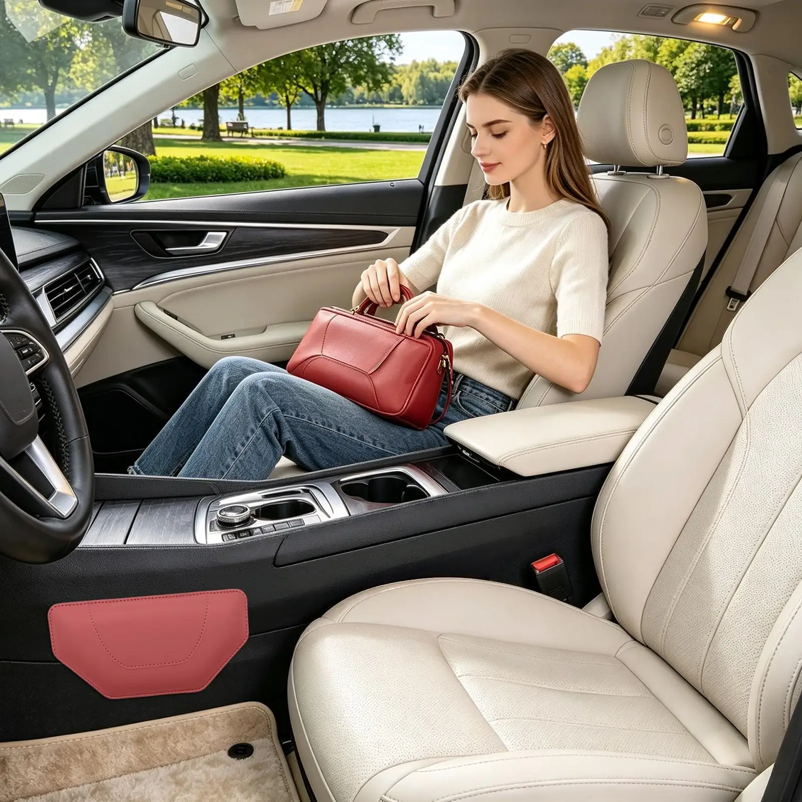Car Leg Rest Cushion Memory Foam Auto Interior Accessories Car Center Console Leg Pads For Vehicles Trailer Traveling Driving