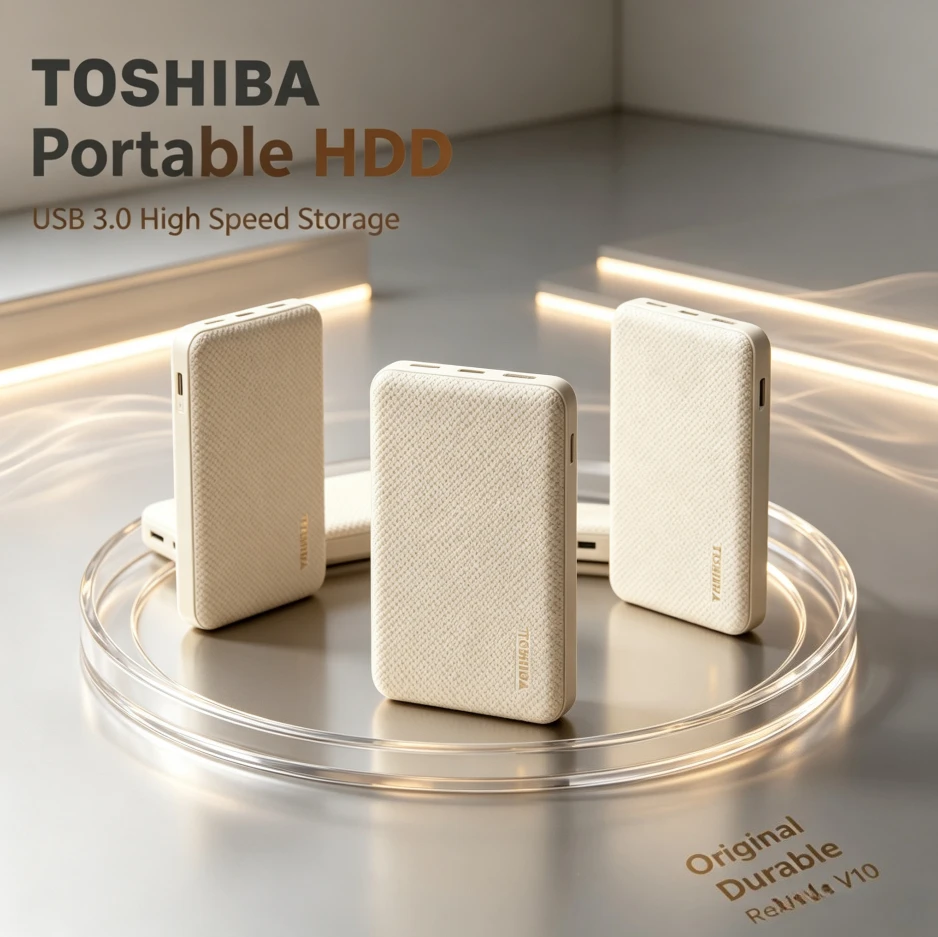 Brand+Original ToshibaV10 White Portable External Hard Drive USB3.0 MobileHDDStorage Disk for Laptop Desktop PC File Data Backup