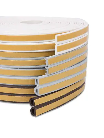 5m/10m Weather Stripping Door Seal Strip Diep Self-adhesive Draft Stopper Tape Window Insulation Noise Rubber Sealing Strip