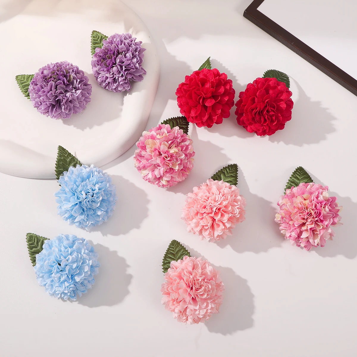 AWAYTR Manual Peony Hairpin Artificial Flowers Hair Clips Girl Hair Accessories Mother's Day Gift Valentine Headwear