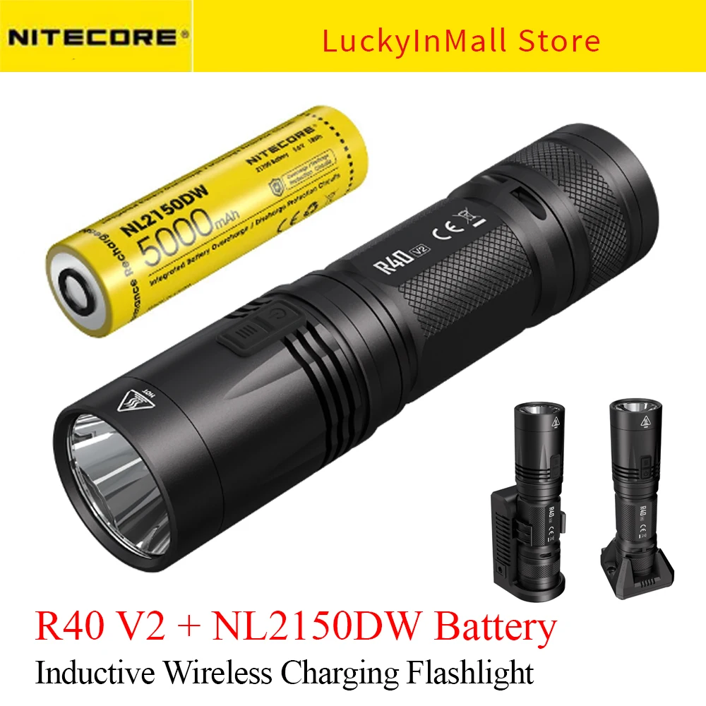 

Nitecore R40 V2 1200 Lumens CREE XP-L2 V6 LED Flashlight Wireless Rechargeable With Charging Dock Battery Outdoor Search