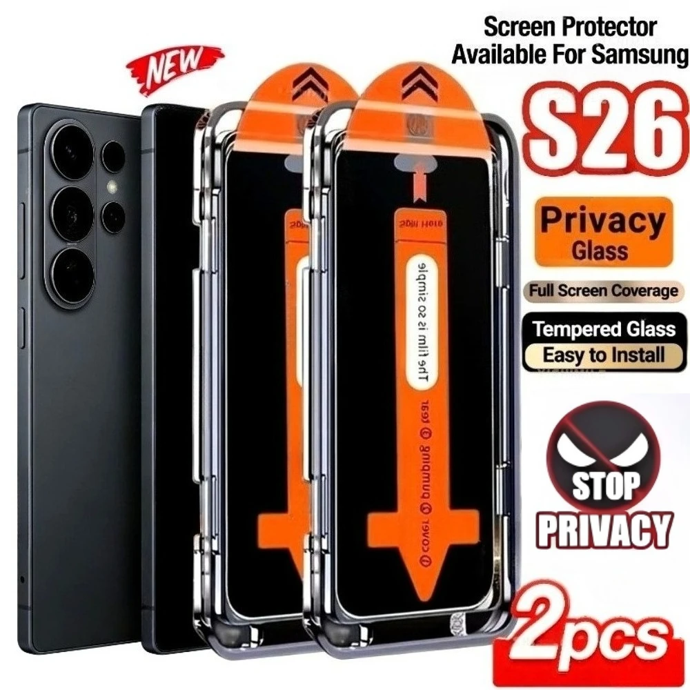 2 Stück Anti-Spy Displayschutzfolie für Samsung Galaxy S26 S25 S24 Ultra S23 S22 S21 Plus S25 Edge S24 S23 FE Einfache Installation Glas