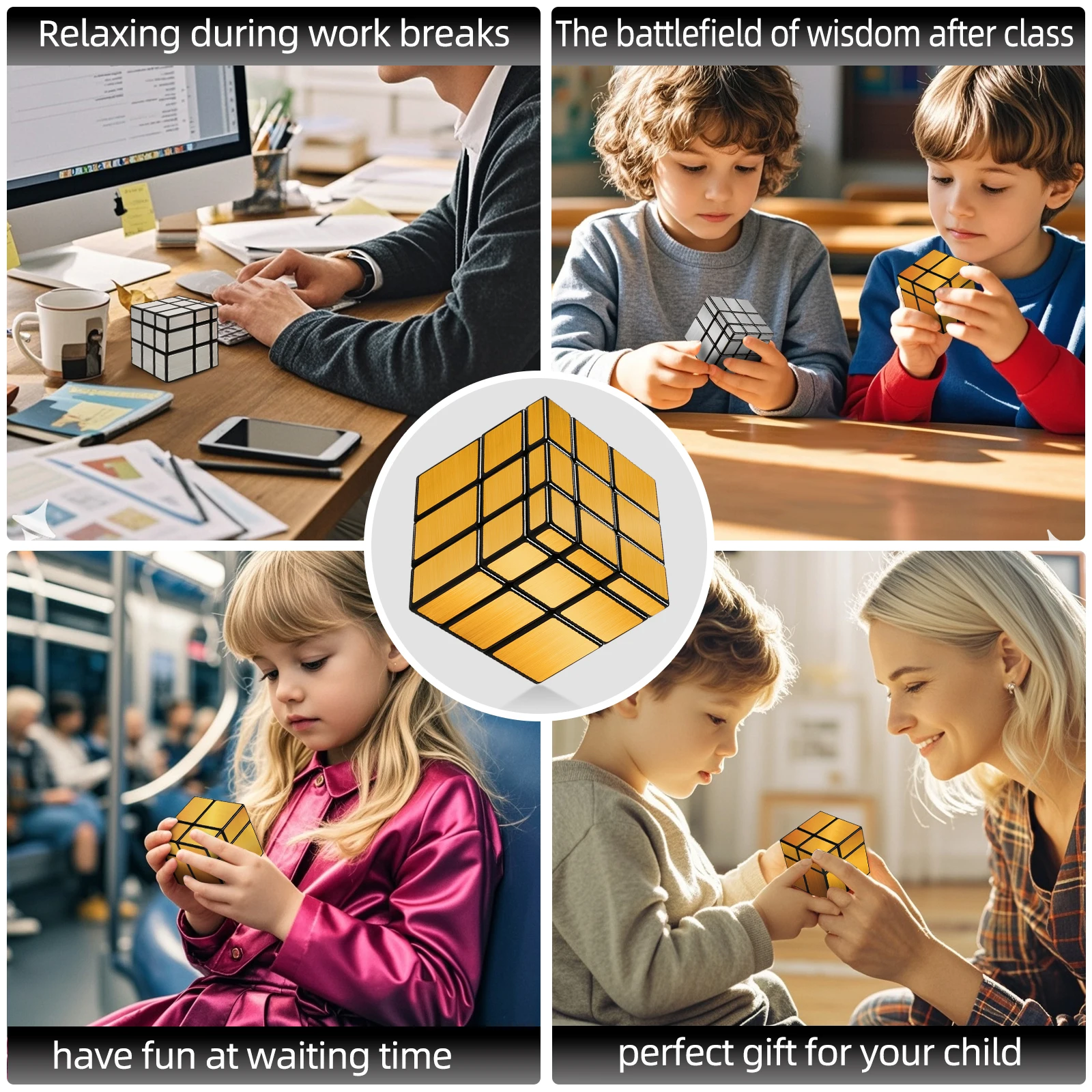 SENGSO Mirror Cube 2x2 3x3 4x4 Magic Tower Juguete rompecabezas de alta reflectividad - Regalo de cumpleaños para adultos y niños Entrenamiento lógico