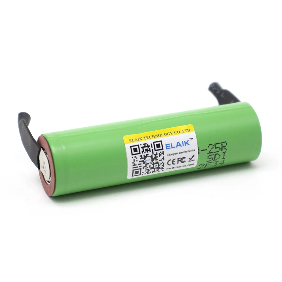 Batería recargable de alta corriente para destornillador, herramienta de níquel soldado, 18650, 2500mAh, 3,7 V, INR18650, 25R, novedad